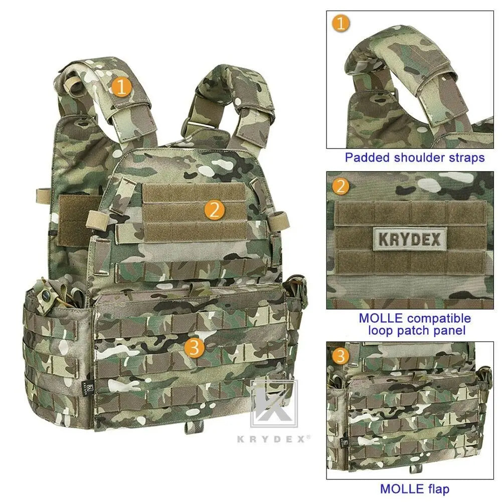 Tactical Body Armor Combat Vest Plate Carrier With Magazine Pouch Hunting Outdoor Protective Vests Accessories Waterproof