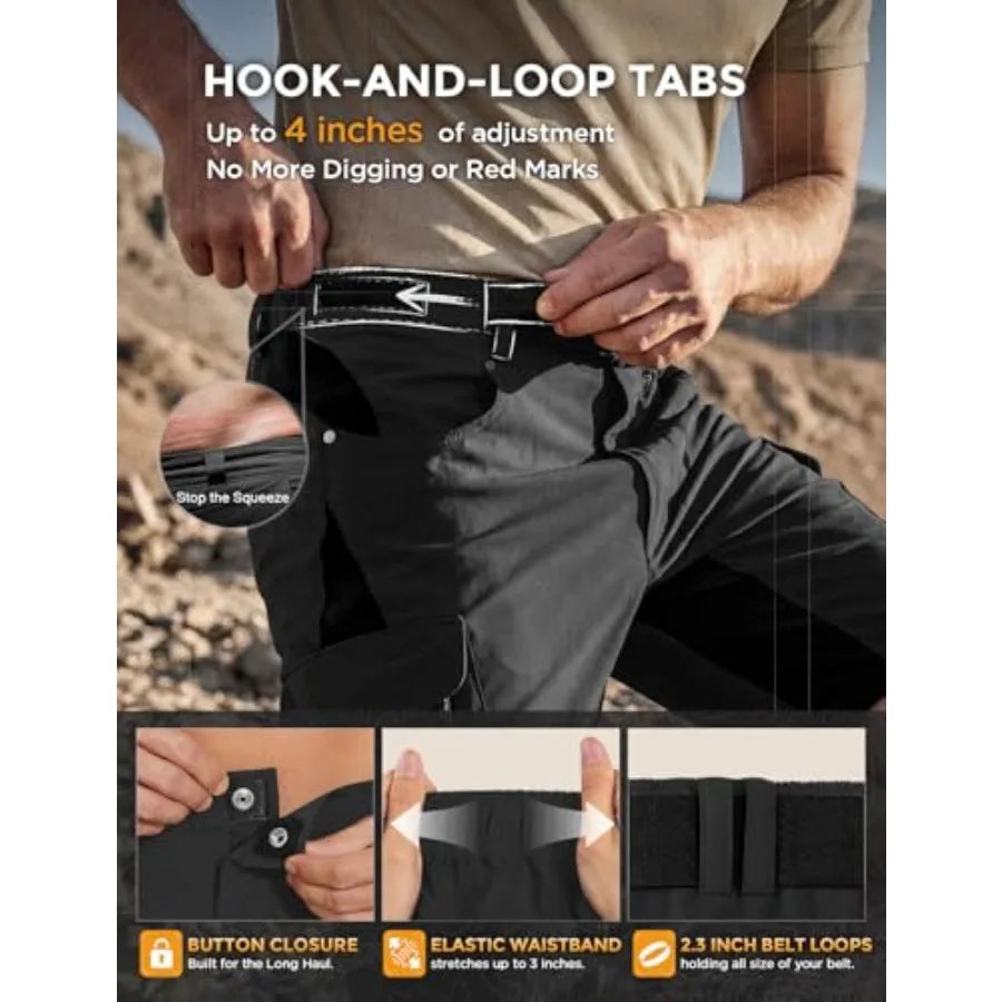 Men's Outdoor Quick Dry Lightweight Stretchy Shorts for Hiking, Tactical, Camping, Travel with 6 Pockets