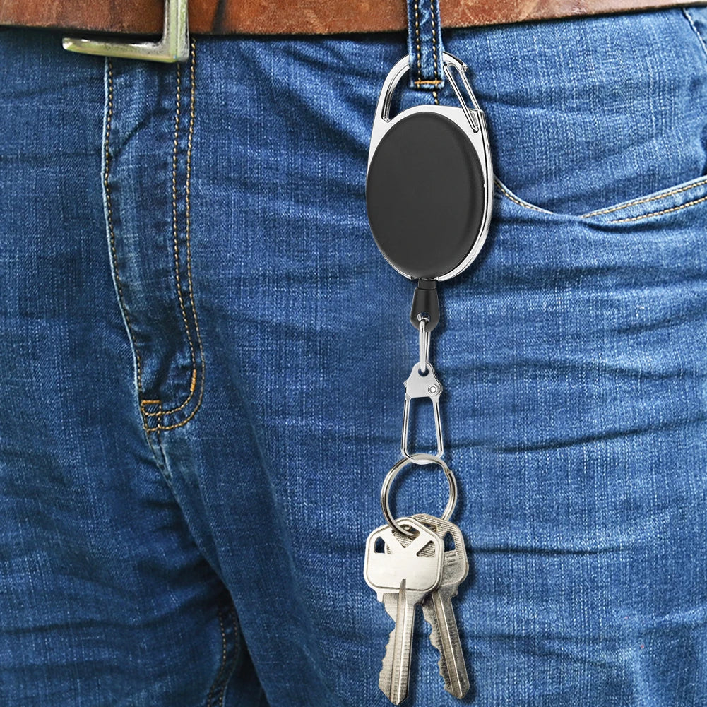 Multifunctional Fly Fishing Key Ring Retractor Extractor Retractable Key Chain Reel Badge Holder Fishing Accessories