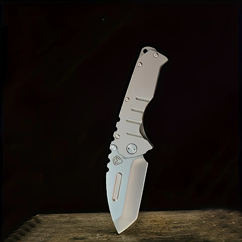 Folding tactical knife, sharp stainless steel blade, lightweight metal handle suitable for camping, hunting, emergency rescue