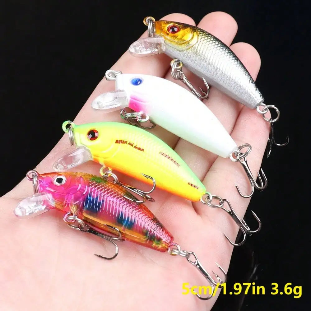 56pcs Fishing Lures Kit Mixed Including Minnow Popper Crank Baits With Hooks For Saltwater Freshwater Trout Bass Salmon Fishing