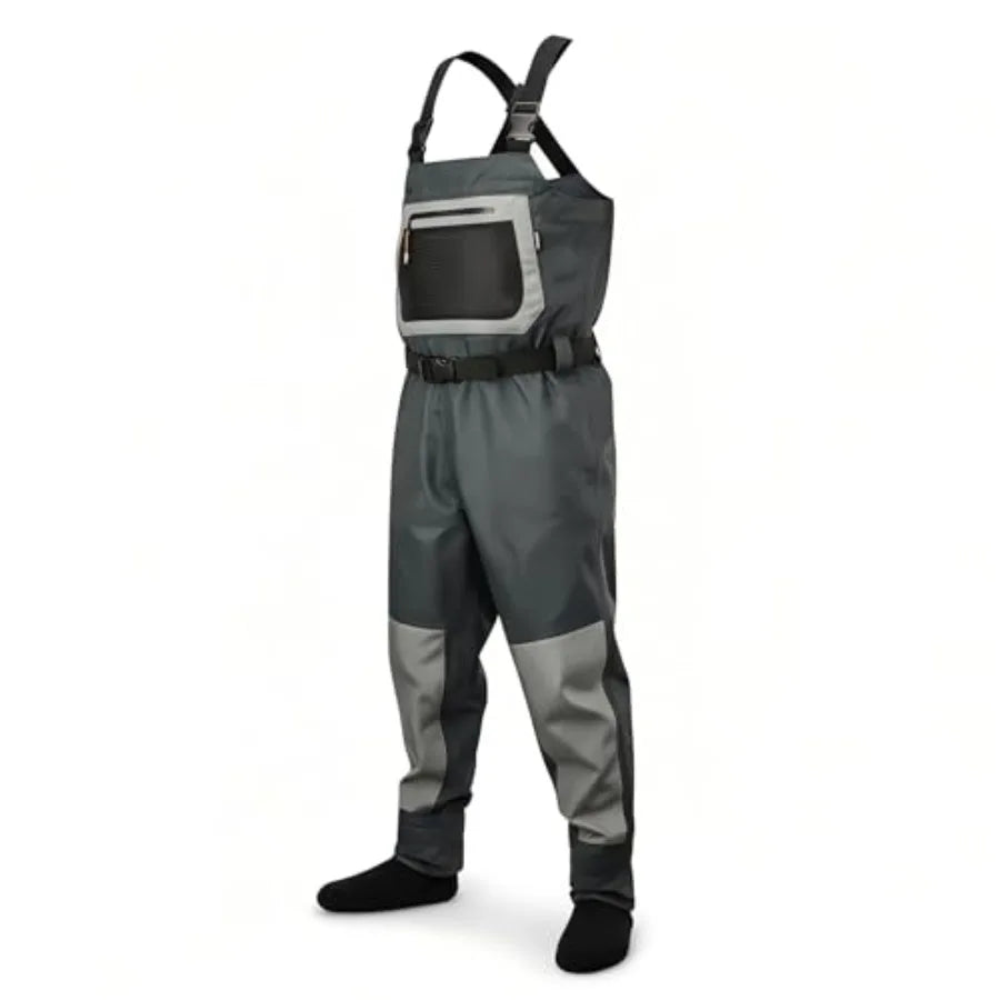 Fly fishing hunting waders for men, neoprene stockingfoot, black, waterproof and breathable chest waders