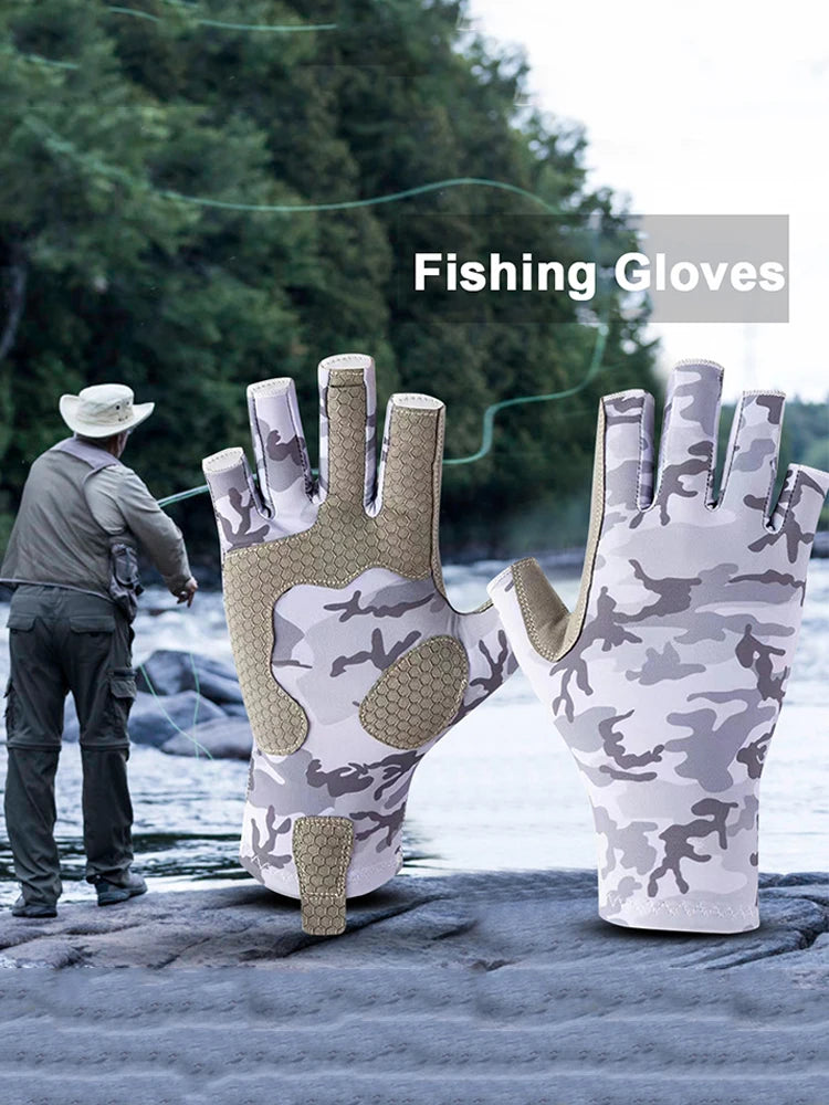 Half Finger Workout Gloves Anti-sting Fingerless Fishing Gloves Wear-resistant Anti-cutting Non-slip Outdoor Fishing Accessories