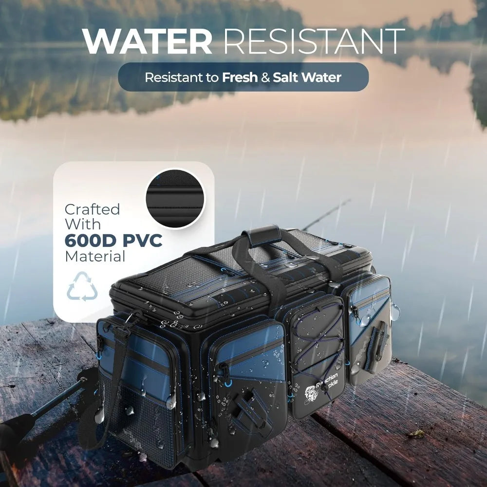 NEW - Fishing Tackle Bag – Salt Water Resistant Fishing Bag, 1000D PVC Waterproof Material, Tackle Box Organizer-New upgrade