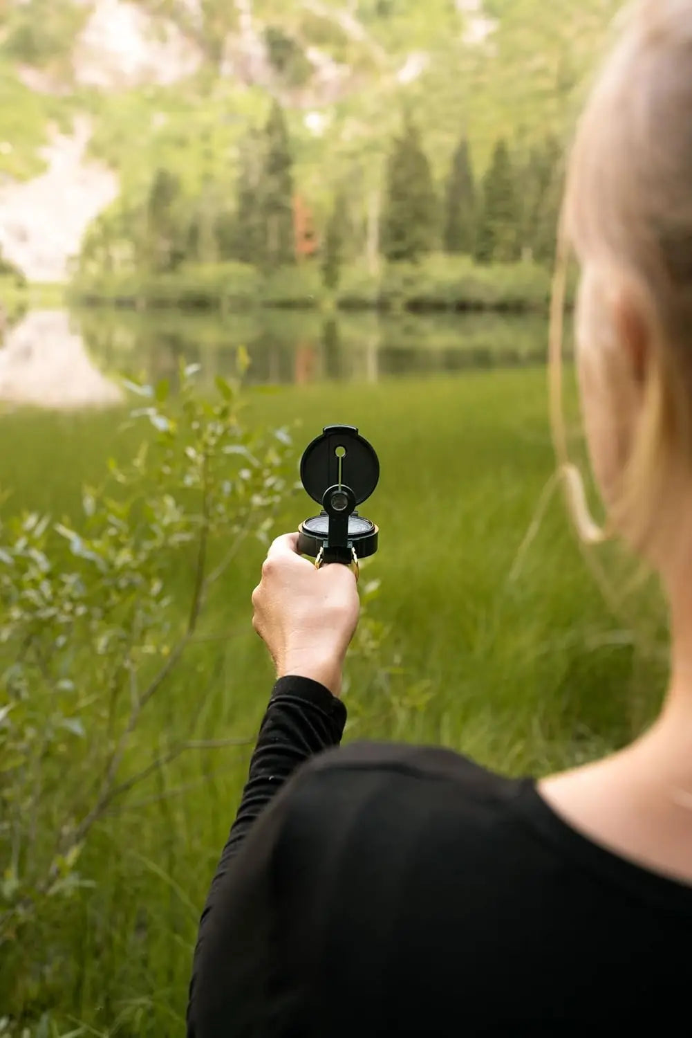 Military-Style Lensatic Compass for Hiking, Camping, Survival, Orienteering; Durable, Waterproof, Precise Navigation Tool