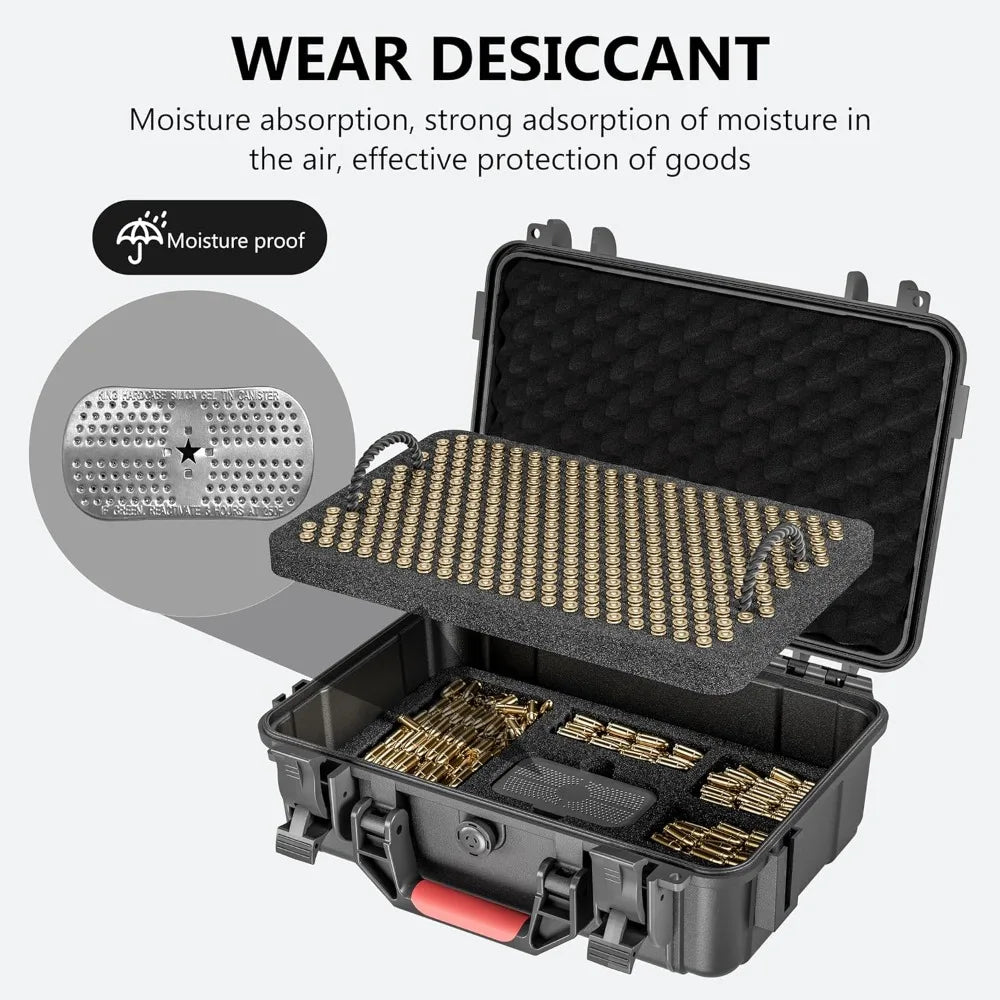 Waterproof Ammo Storage Case for 9mm, 380ACP, 38 S&W, 356 TS&W, 7.63mm Mannlicher, 8mm Steyr