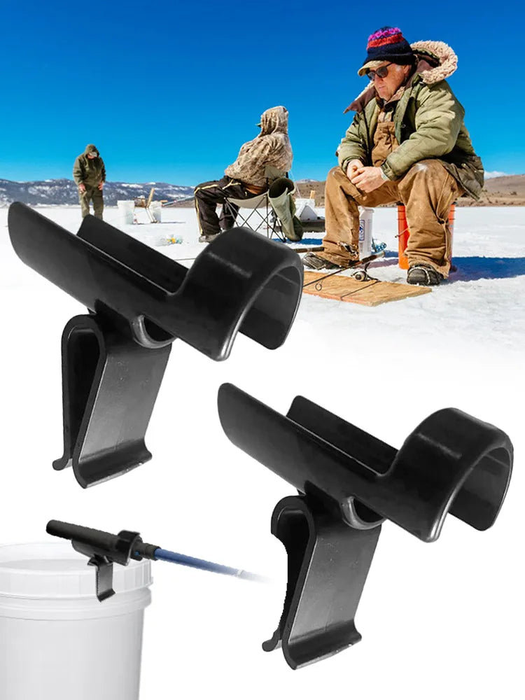 2 Pcs Fishing Rod Rack Fishing Pole Holder Multifunctional Bucket Rod Holder Fishing Rod Tool Ice Fishing Pole Rod Racks