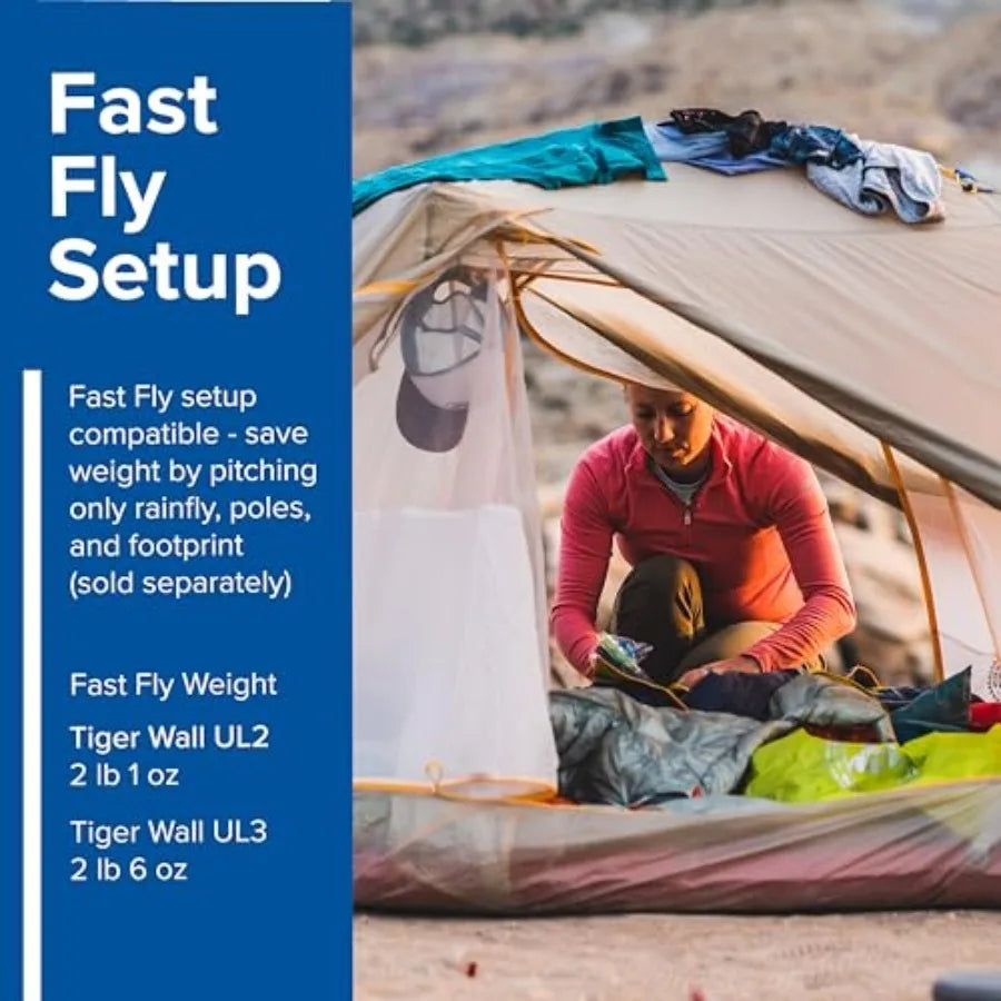 2 Person Tiger Wall UL Ultralight Bikepacking Tent with UV-Resistant Solution Dyed Fabric
