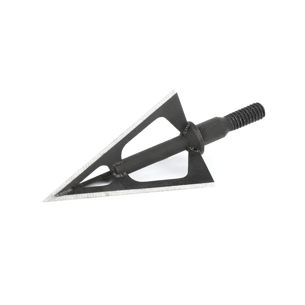 Hunting Broadhead Tips 12pcs 100Grain 3 Fixed Blades Stainless Steel Anti-Rust Screw-in Arrowheads for Compound Recurve Bow Shooting Target Practice DIY Arrow Shaft Outdoor Archery Accessories