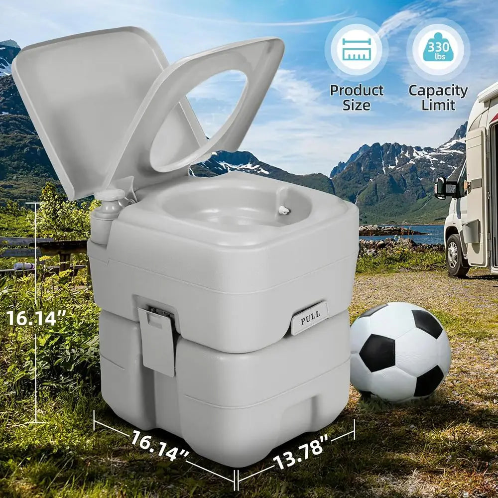 YITAMOTOR Portable Camping Toilet, RV Travel composting toilet with 20L Detachable Waste Tank, Double Water Spouts, Portable Toi