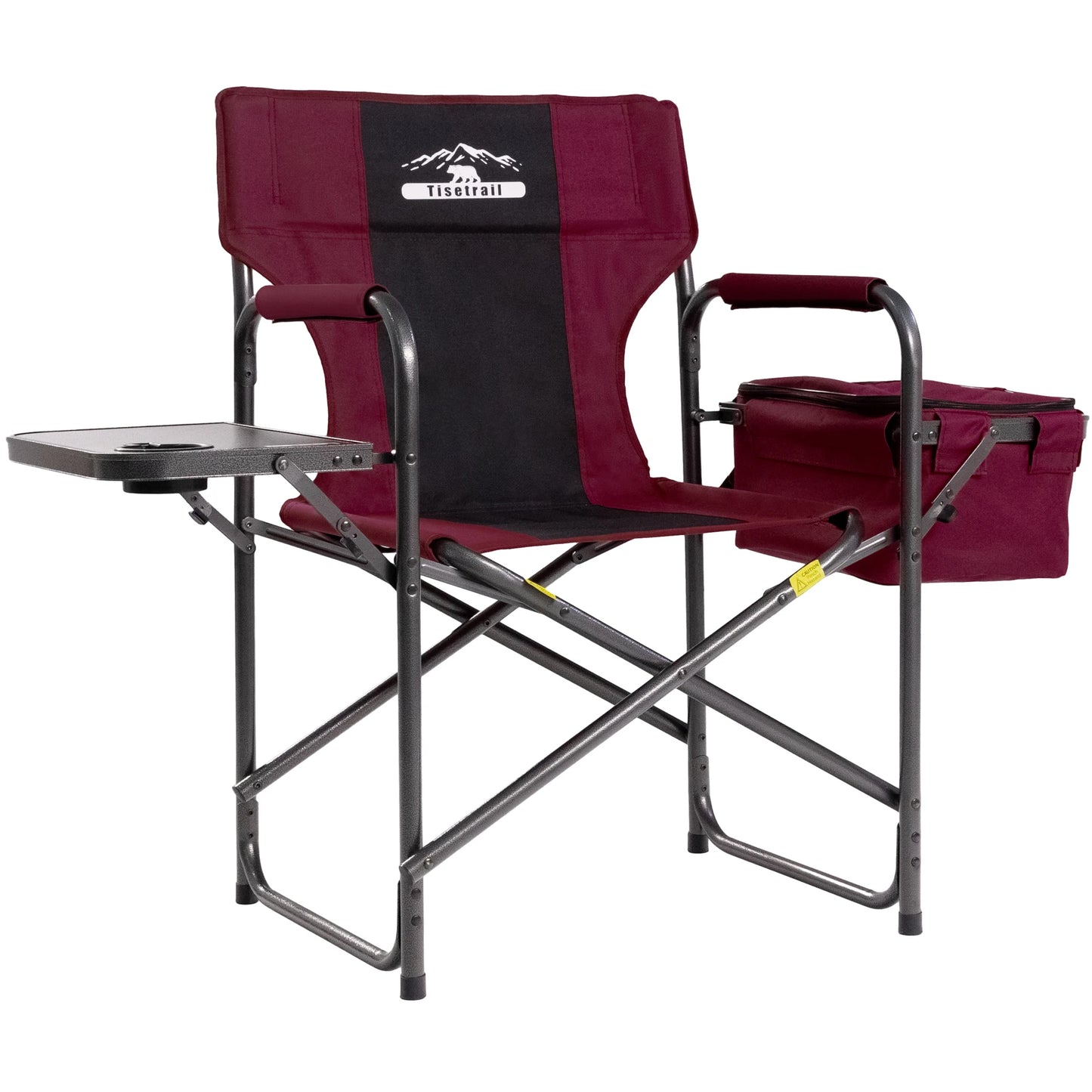 Camping Chair with Cooler Bag Camping Directors Chair with Foldable Side Tray Outdoor Lawn Chair