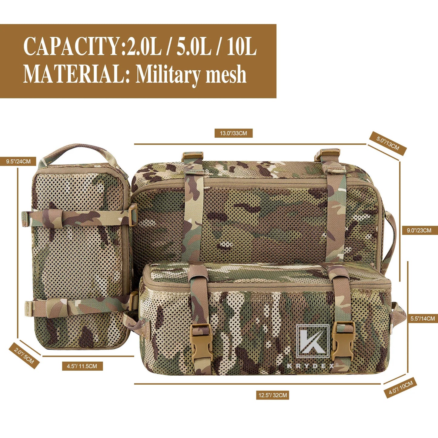 Tactical Modular Pouch Set Outdoor Backpack Organizer Travel Suitcase Packing Cubes Hunting Gear