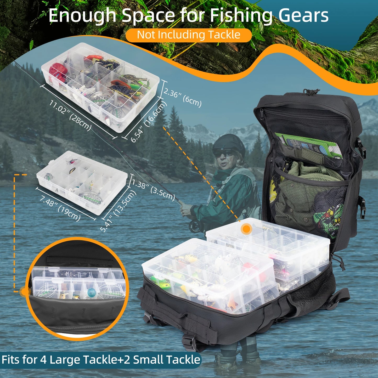 25L Fishing Hunting Bag Tactical Backpack Men's Travel Large CapacityBackpack Durable and Waterproof Men's Outdoor Bag