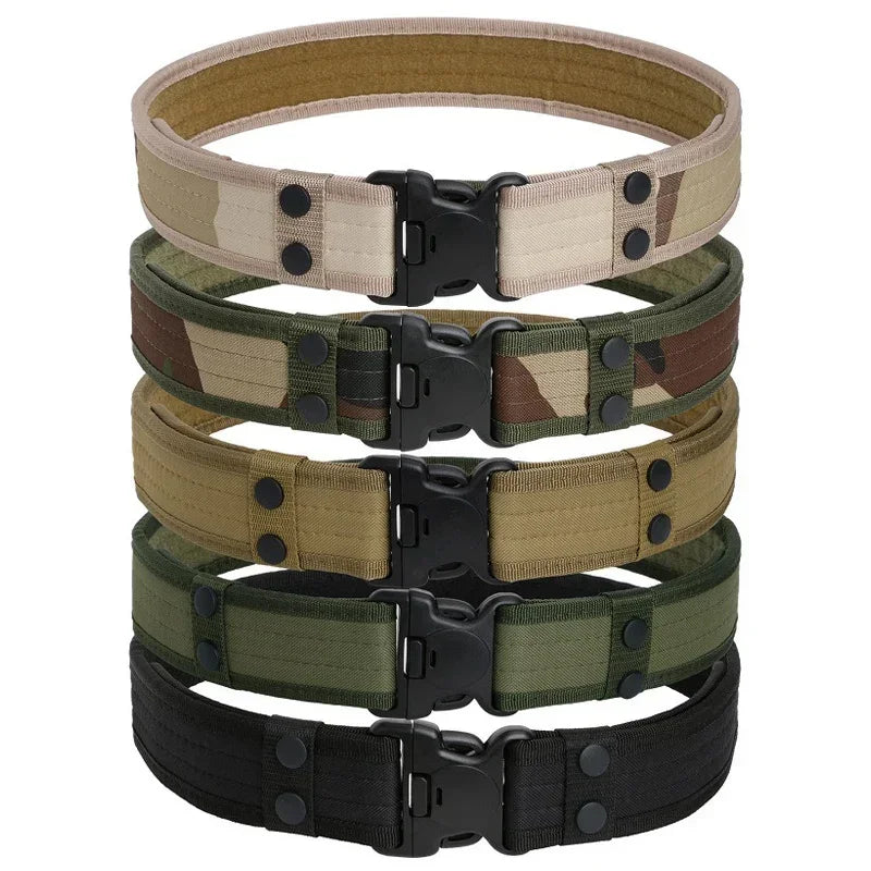 Men's Quick Release Canvas Tactical Belt – Outdoor Camouflage Waist Strap for Hunting, Hiking, and Everyday Use