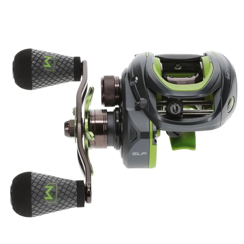 Mach 2 Baitcast Reel, 7.5:1 Gear Ratio, Right-Hand Retrieve, Black/Green