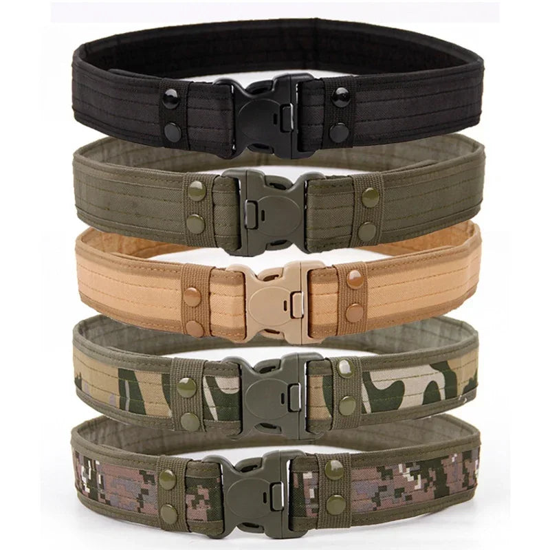 Men's Quick Release Canvas Tactical Belt – Outdoor Camouflage Waist Strap for Hunting, Hiking, and Everyday Use