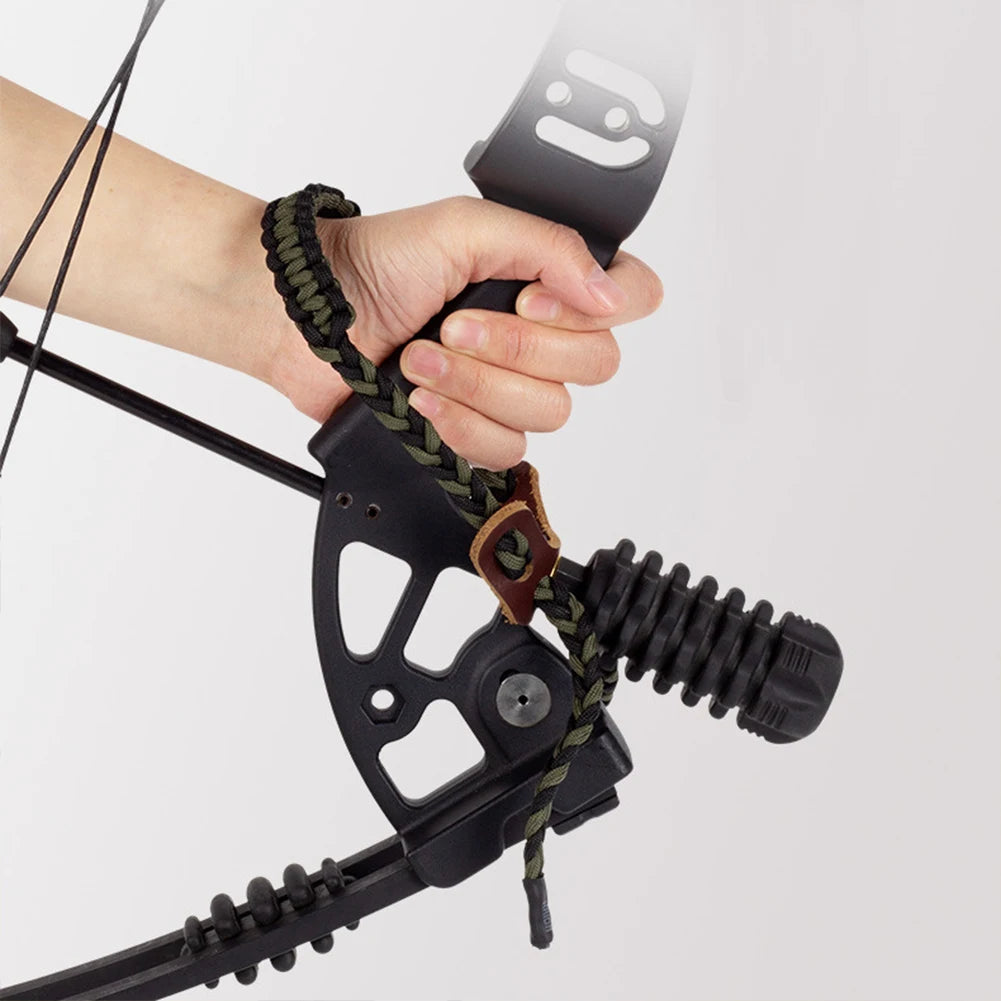 Archery Bow Wrist Sling Braided Bow Cord Adjustable Bow Handle Sling Braided Archery Bow Strap for Shooting Hunting