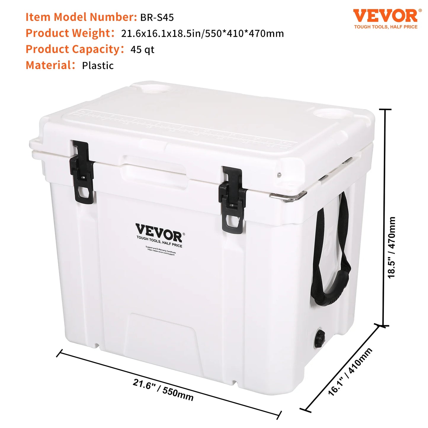 25/33/45/52QT Hard Cooler Insulated Portable Large Capacity Ice Chest Cooling Box for Family Outdoor Camping Activities