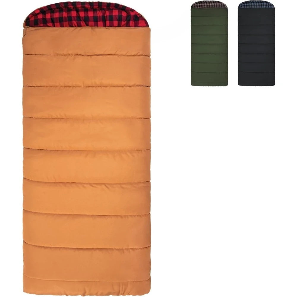 High quality 35F and 0F Degree Sleeping Bag. Warm and Comfortable Camping Sleeping Bags, Teton Tough Canvas Shell for Camping
