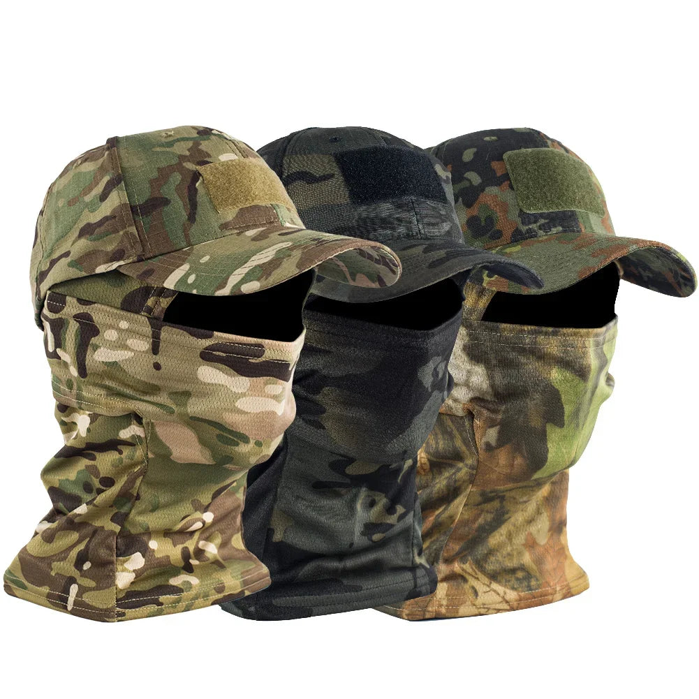 Tactical Camouflage Mask Hat Baseball Cap Beanies Military Skullies Unisex Hip Hop Knitted Cap Elastic Outdoor Cap