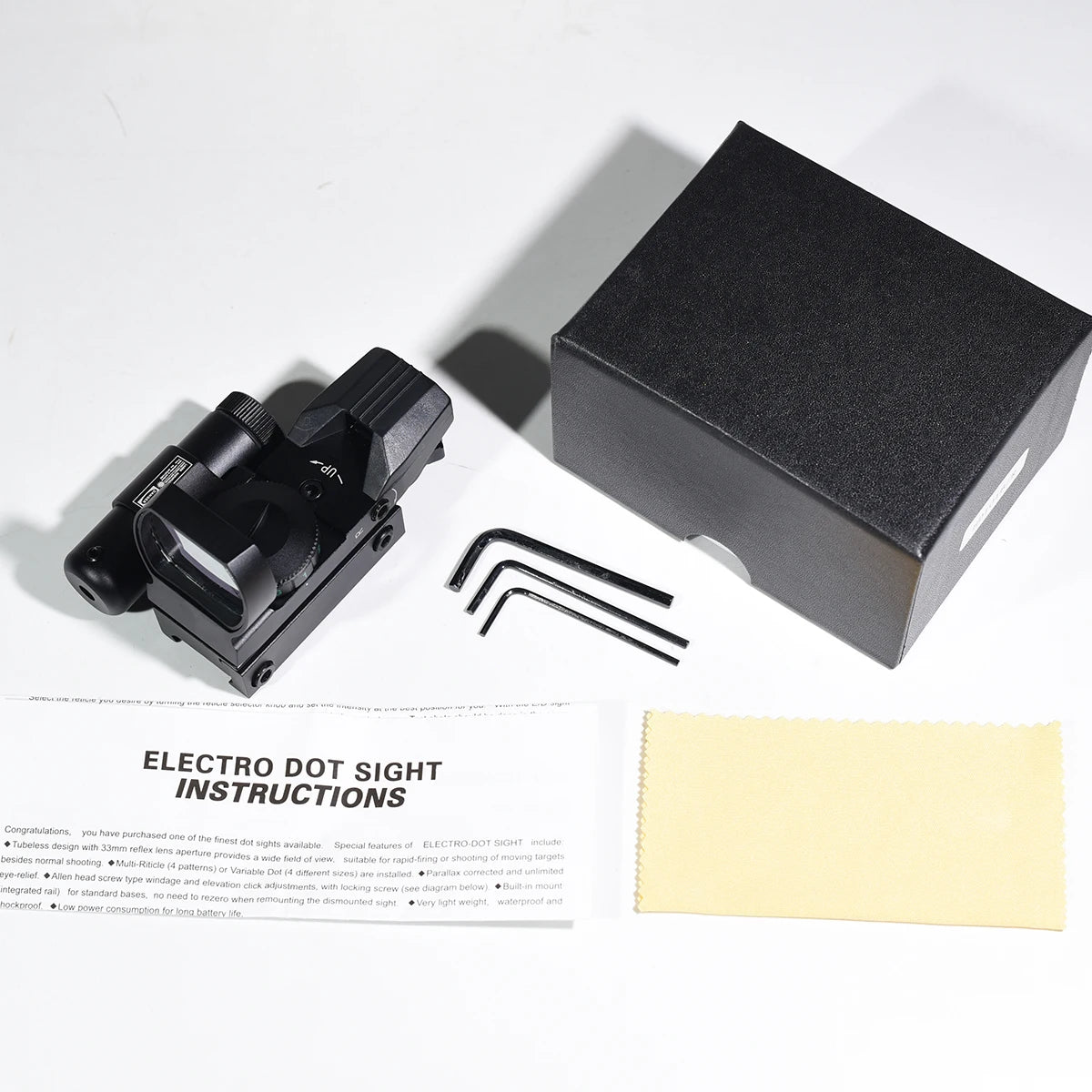 Tactical HD101B Red Dot Sight with Laser Pointer 4 Reticle Holographic Projected Airsoft Scope Collimator for Hunting