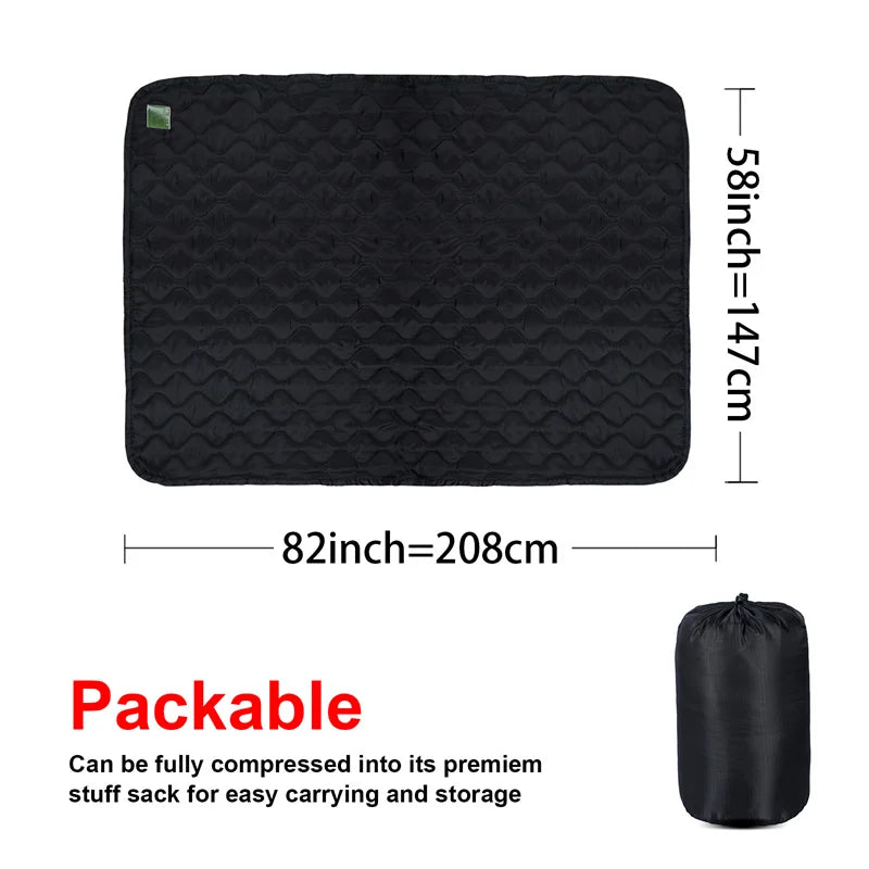 Tactical Poncho Liner Camouflage Water Repellent Woobie Quilted Blanket Suitable for Camping, Shooting Hunting