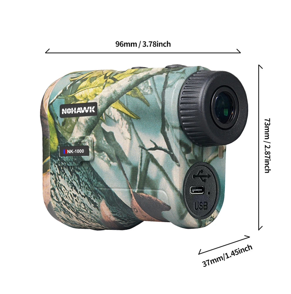 NOHAWK Hunting Rangefinder, 1000M/Yds, 6x Range Finder With Angle, Speed Distance Measurement, Scanning for Hunting