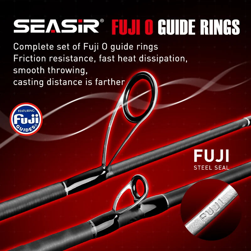 Repeater Spinning & Casting Fishing Rod Fuji-O Guide Rings Carbon High Sensitivity 2A Grade Cork Handle 6Kg Super Drag