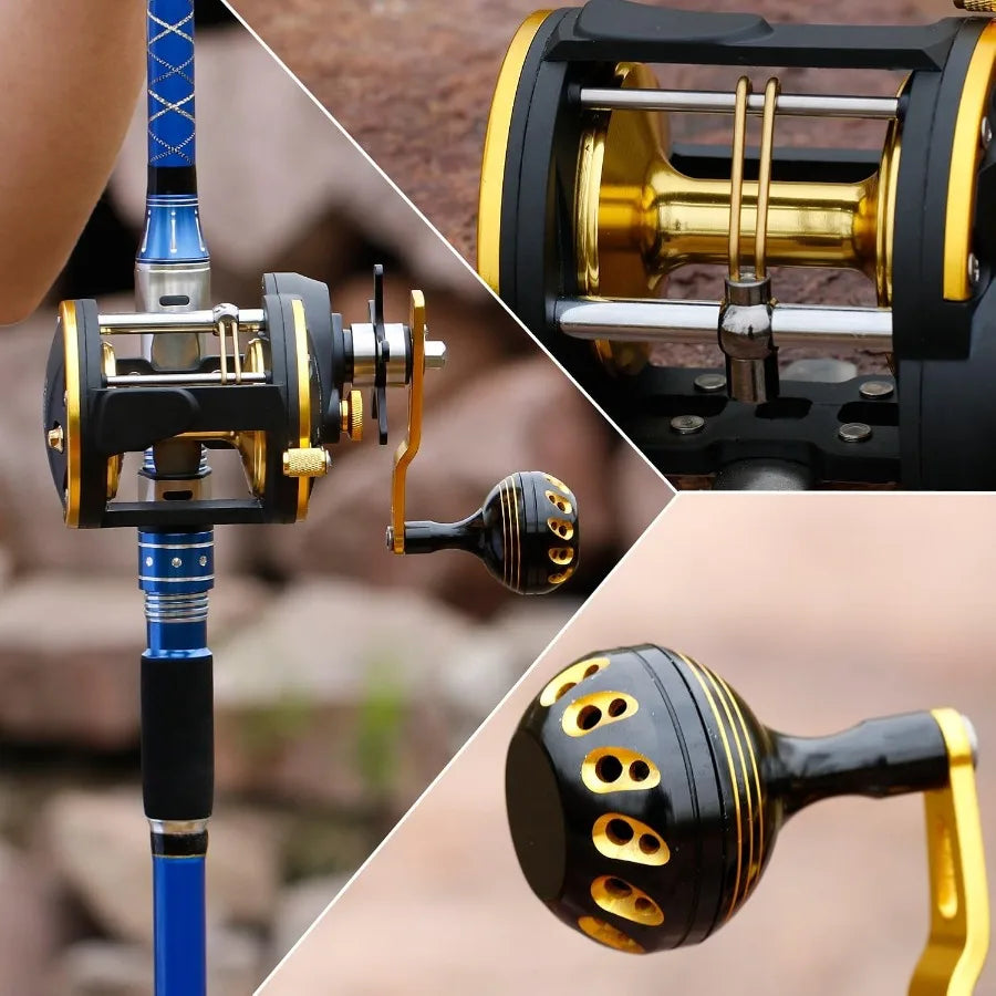 Trolling Reel Saltwater Level Wind Reels Drag Reels Boat Fishing Ocean Fishing for Sea Bass Grouper Salmon