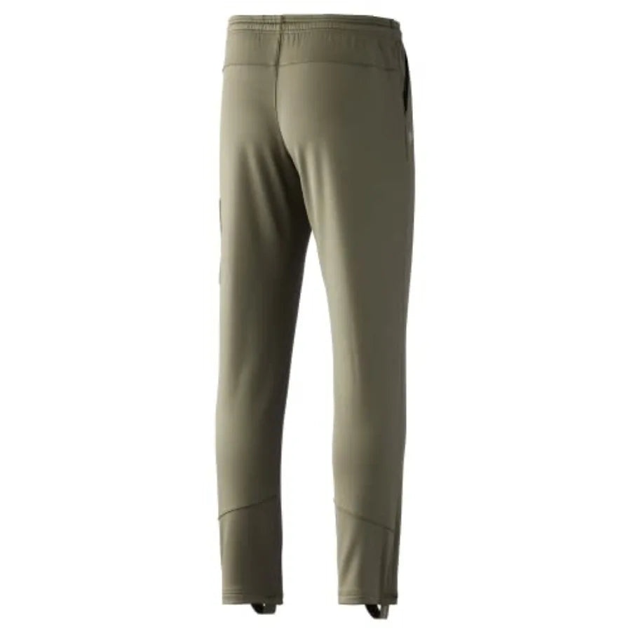 Men's utility wader pant for fishing, mid-weight fleece with stirrups, black, water-resistant and durable