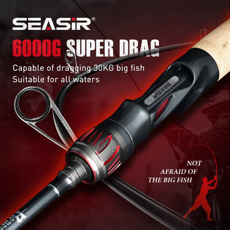 Repeater Spinning & Casting Fishing Rod Fuji-O Guide Rings Carbon High Sensitivity 2A Grade Cork Handle 6Kg Super Drag