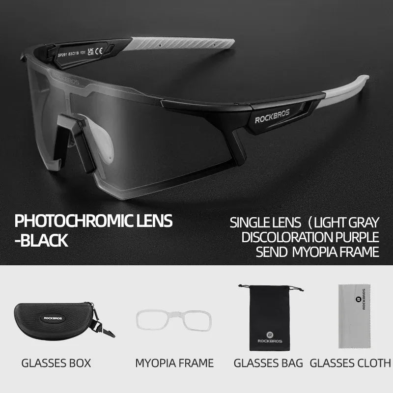 Polarized Photochromic Glasses Outdoor UV40 Eyewear Sunglasses Sports MTB