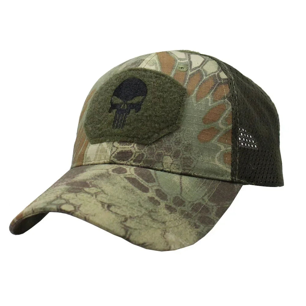 Camouflage Baseball Cap Mesh Breathable Special Forces Tactical Camo Hat Skull Duck Visor Hat