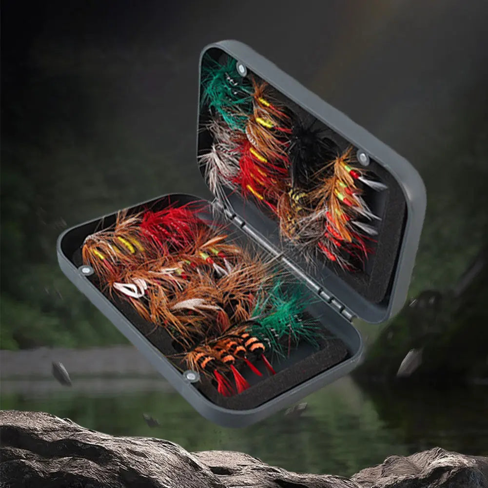 64Pcs/Set Insects Flies Fly Fishing Lures Dragonfly Topwater Bait Dry Flies Trout Artificial Caddisfly Dries Bait for Trout Carp