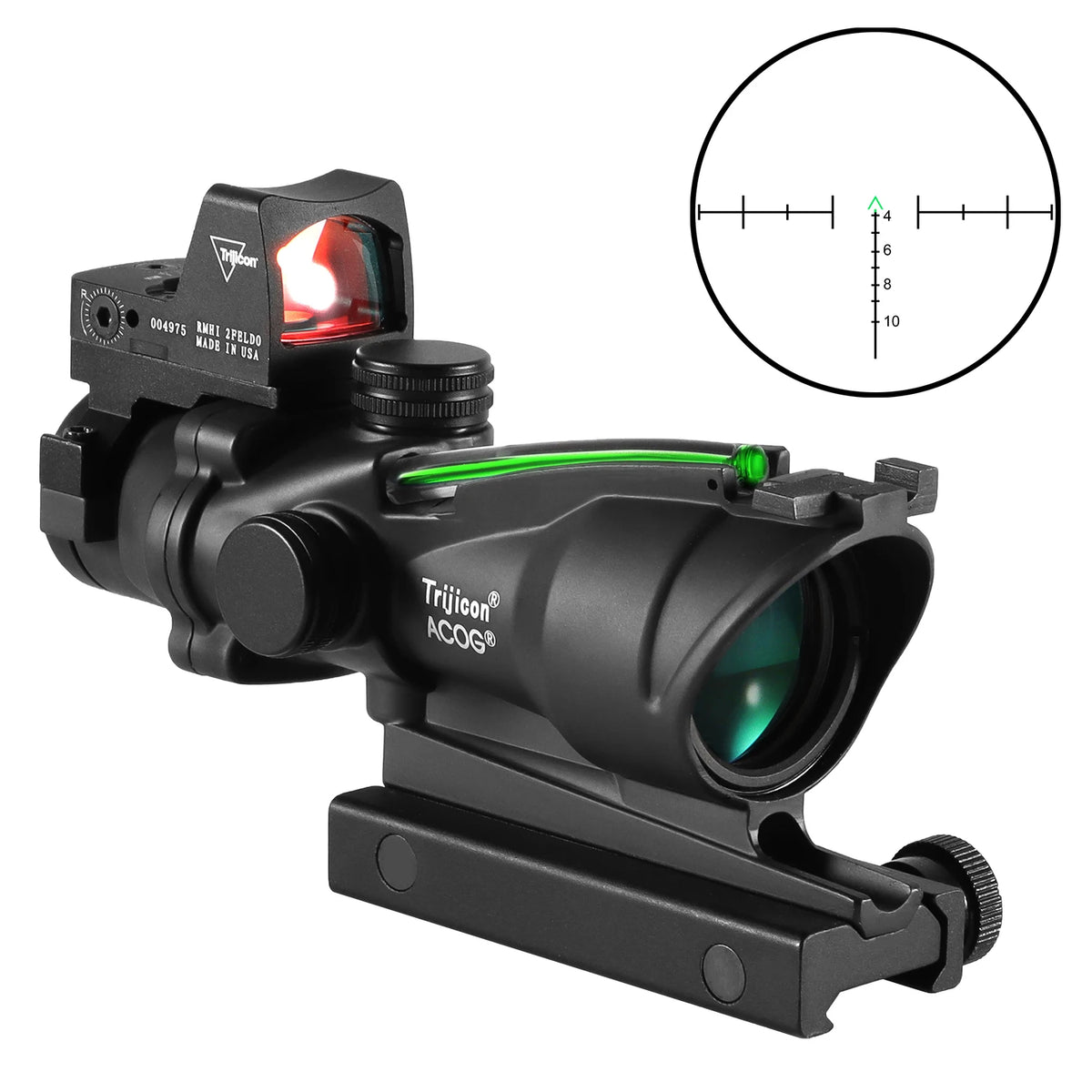 Adjustable 4x32 Red Dot 1x 4x Scope Red Dot Tactical Scope 20mm Rail Scope for Hunting