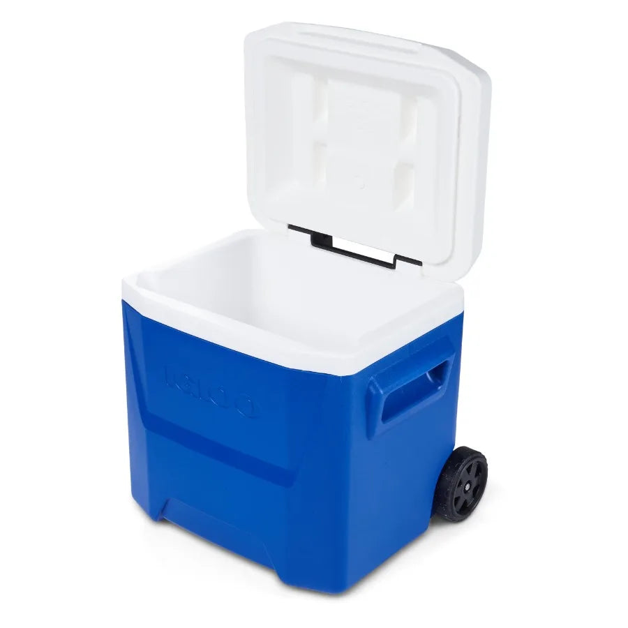2 pack 16 QT Laguna hard side ice chest cooler with wheels for outdoor use, blue polyethylene, durable UV-resistant finish