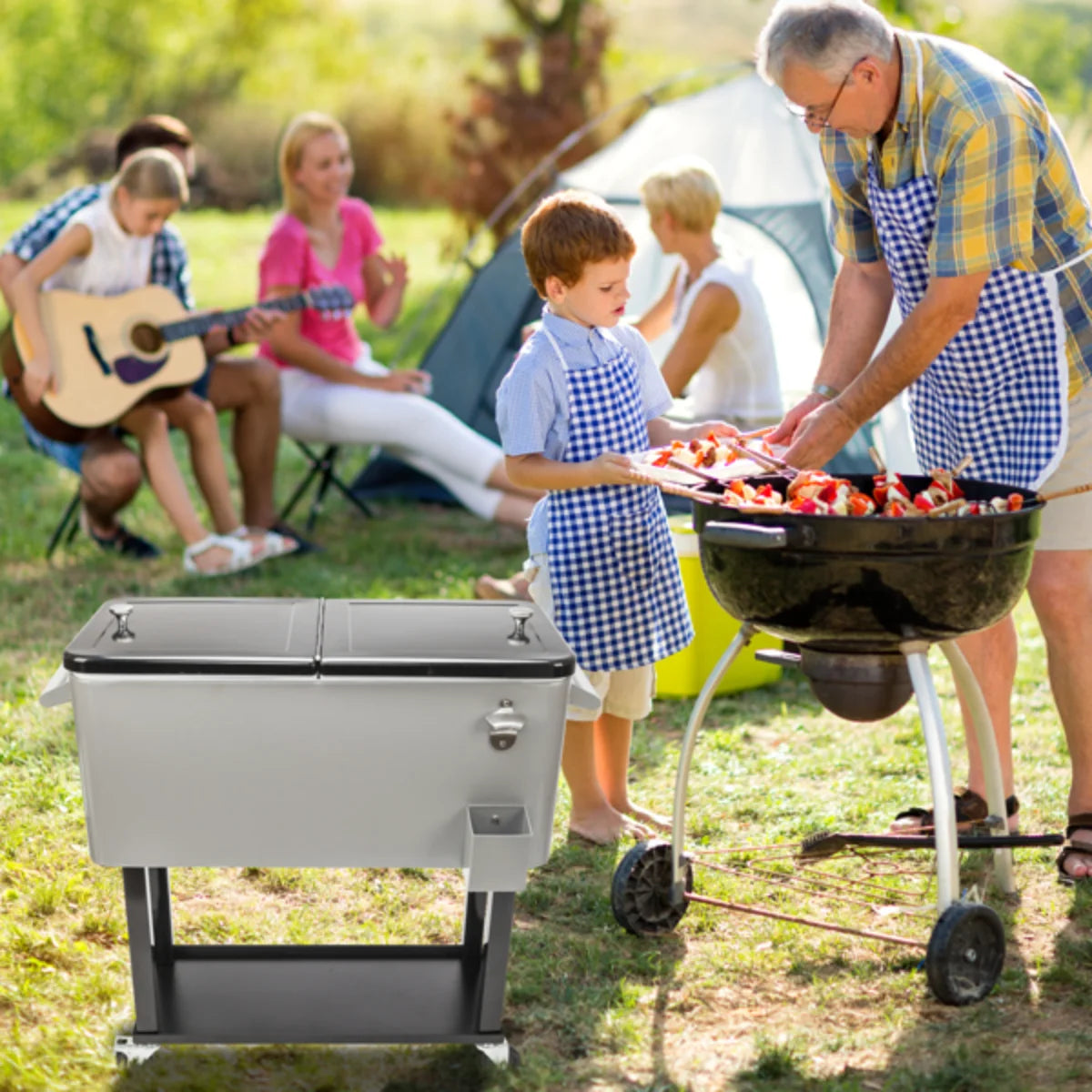 80QT Iron Spray Cooler with Shelf
