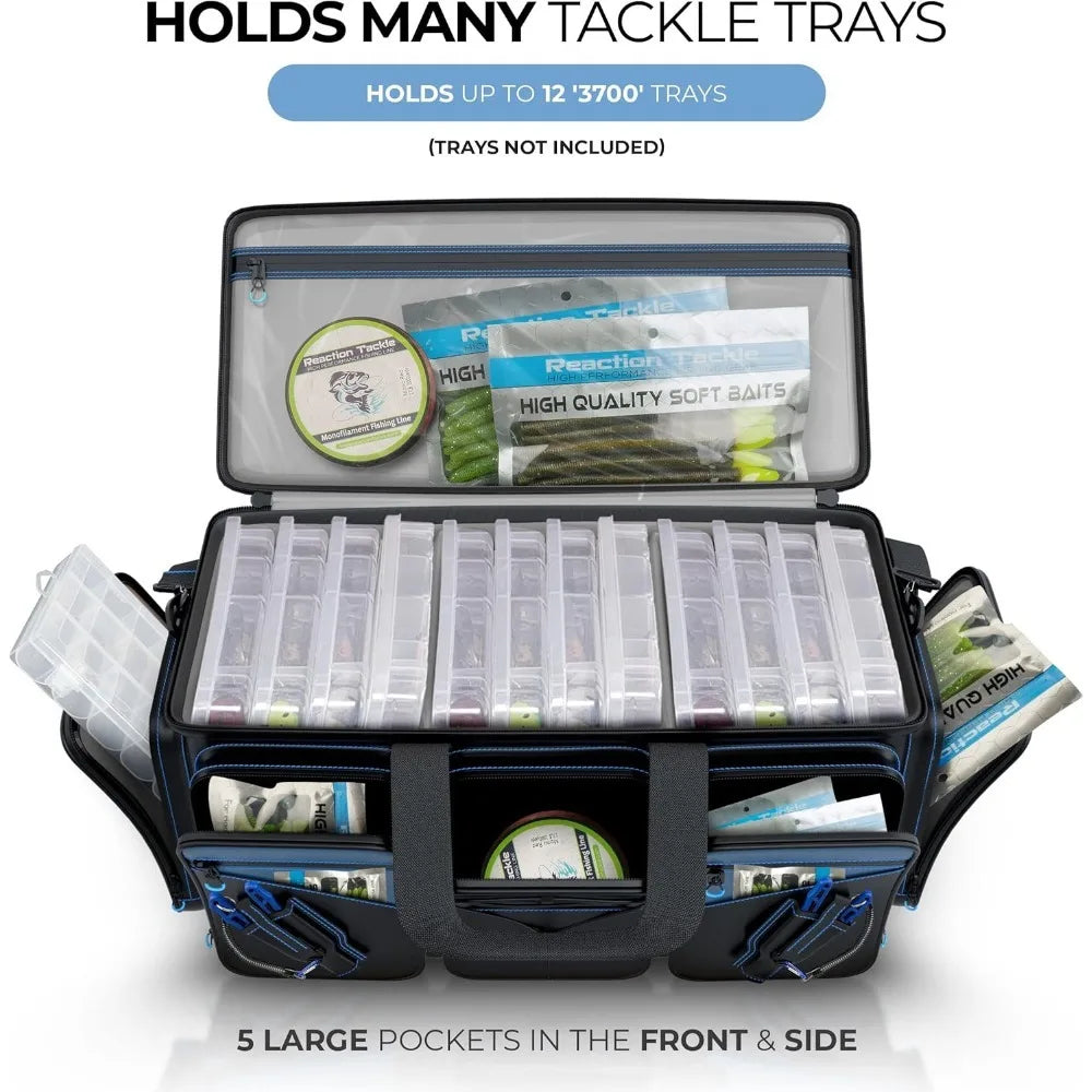 NEW - Fishing Tackle Bag – Salt Water Resistant Fishing Bag, 1000D PVC Waterproof Material, Tackle Box Organizer-New upgrade