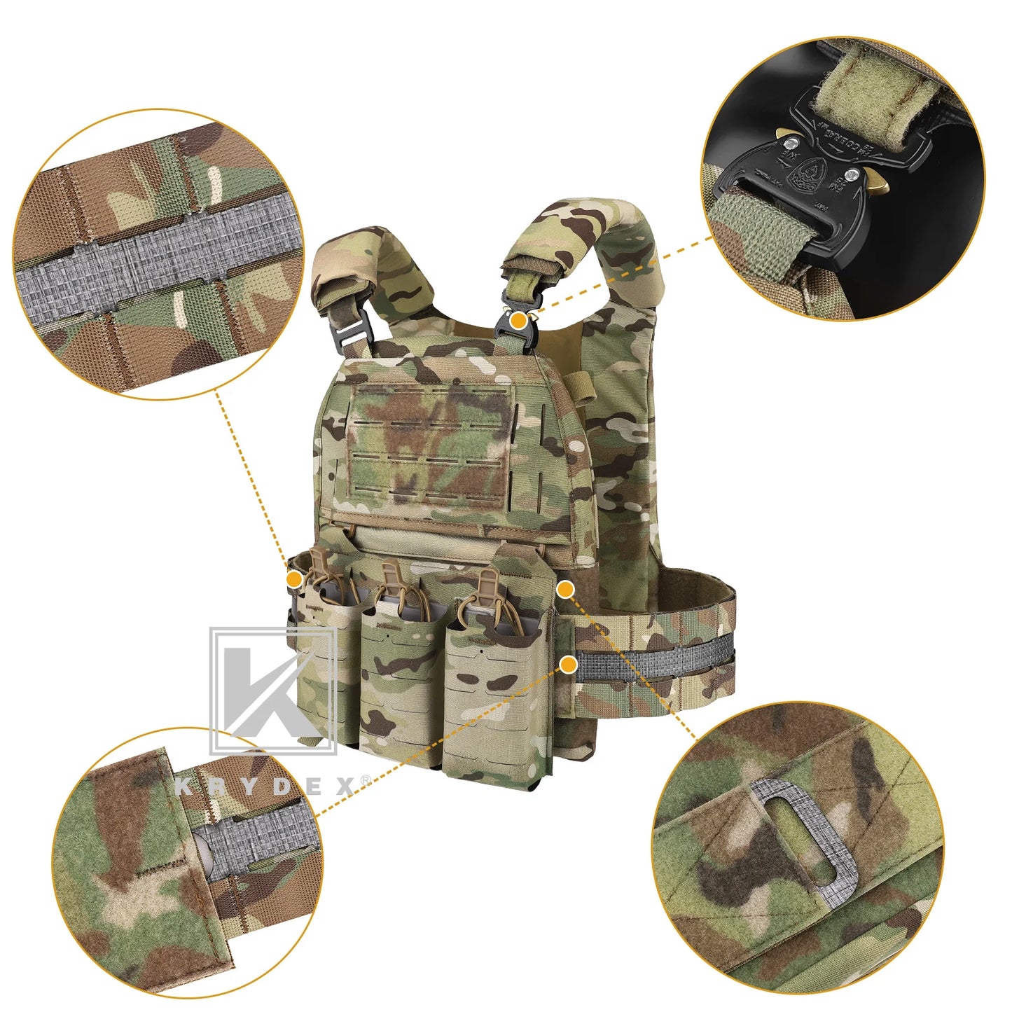 FCPC V5 Plate Carrier Tactical Vest Front Triple Mag Pouch Cobra Buckle Tegris Cummerbund with Backpack Full Set Vest