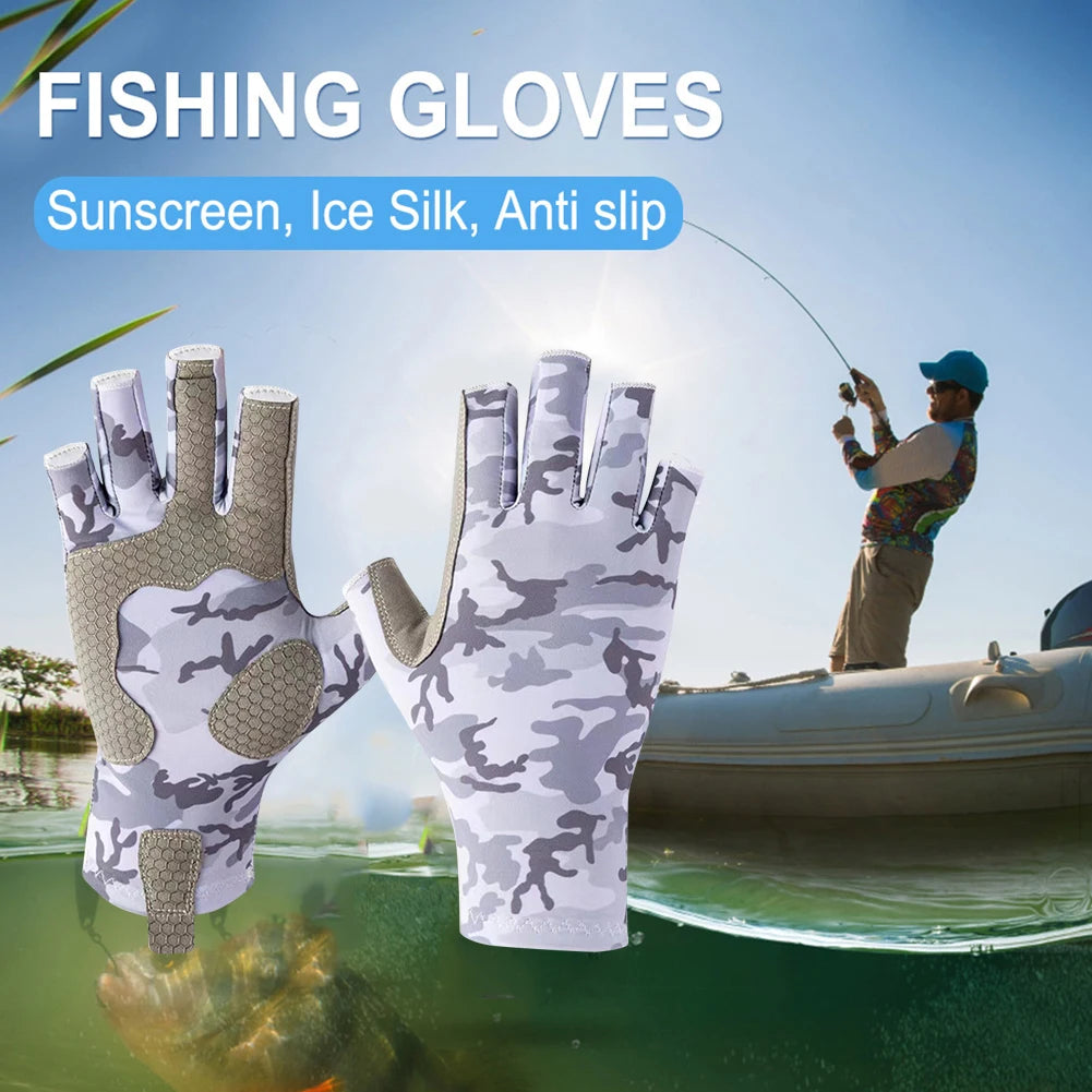 Half Finger Workout Gloves Anti-sting Fingerless Fishing Gloves Wear-resistant Anti-cutting Non-slip Outdoor Fishing Accessories