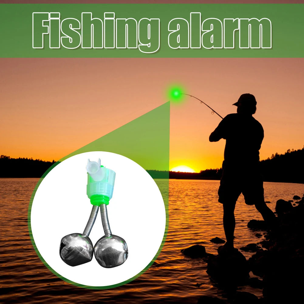 10 Pcs Fishing Bells Fishing Bite Alarms Outdoor Night Carp Fishing Rod Tip Clips Twin Spiral Bells Portable Fishing Accessories