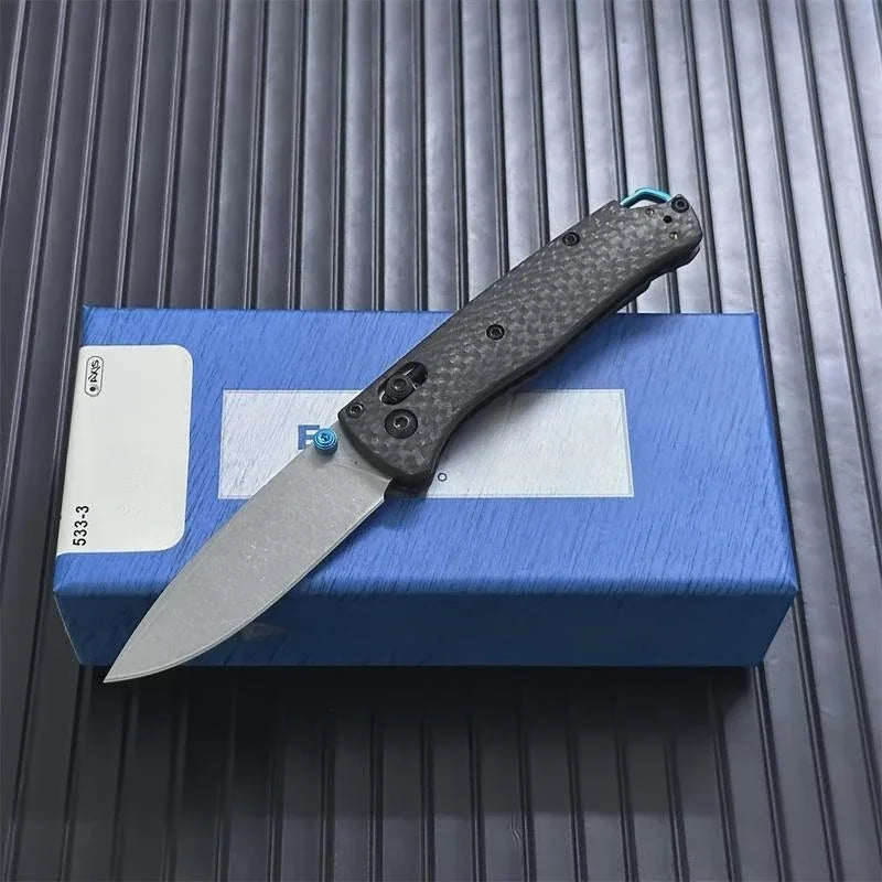 Folding Knife with Carbon Fiber Handle BM 535/533 Multi-functional and Practical Cutting Knife for Outdoor Fishing and Camping