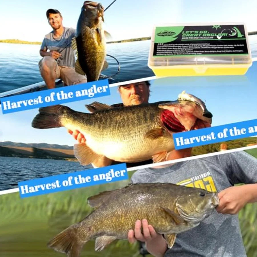 322-Piece Fishing Lures Kit - Buzz Bait/Spinner Baits/Jig/Frog, Fishing Tackle Box with Tackle Included, Soft Bait/Hooks/Weight