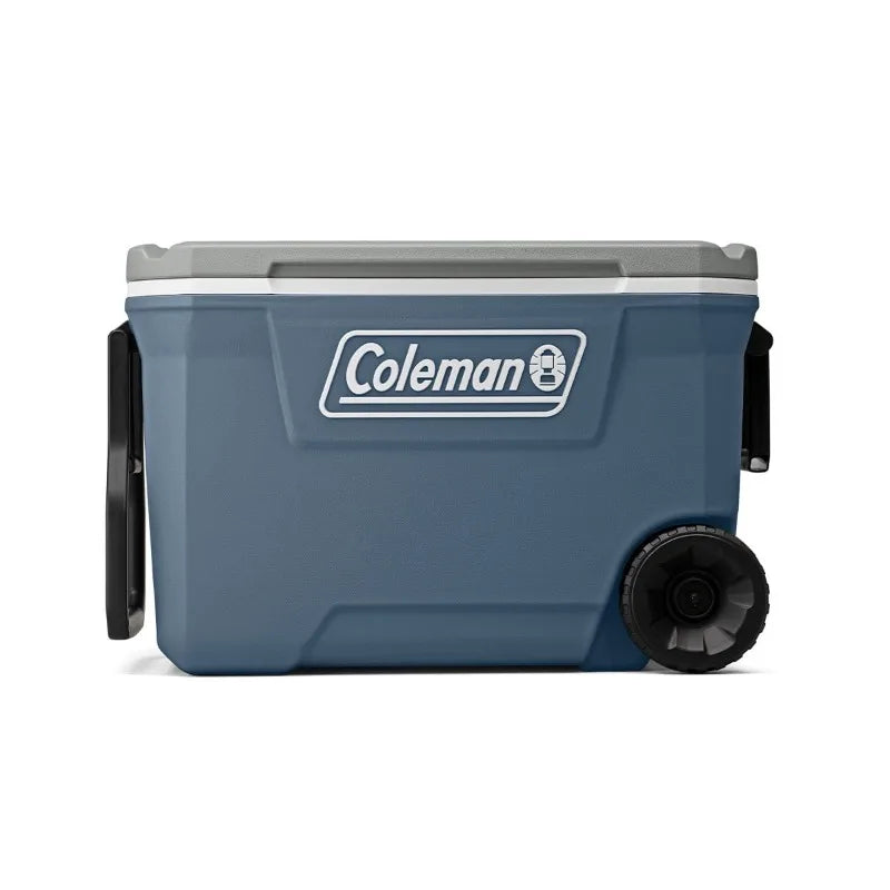 62QT Portable Ice Chest Rolling Cooler with Wheels, Leak-Resistant Outdoor Hard Cooler Keeps Ice up to 5 Day