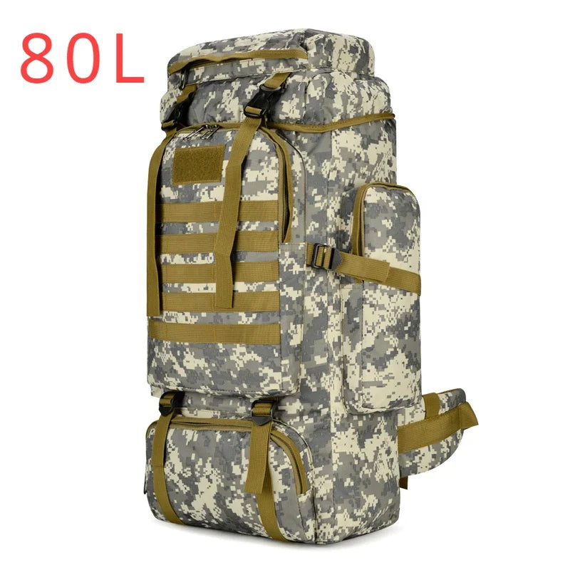 80L Mountaineering Bag Climb Bag Tactical Backpacks Large Backpack Outdoors Hiking Camping Travel Bags