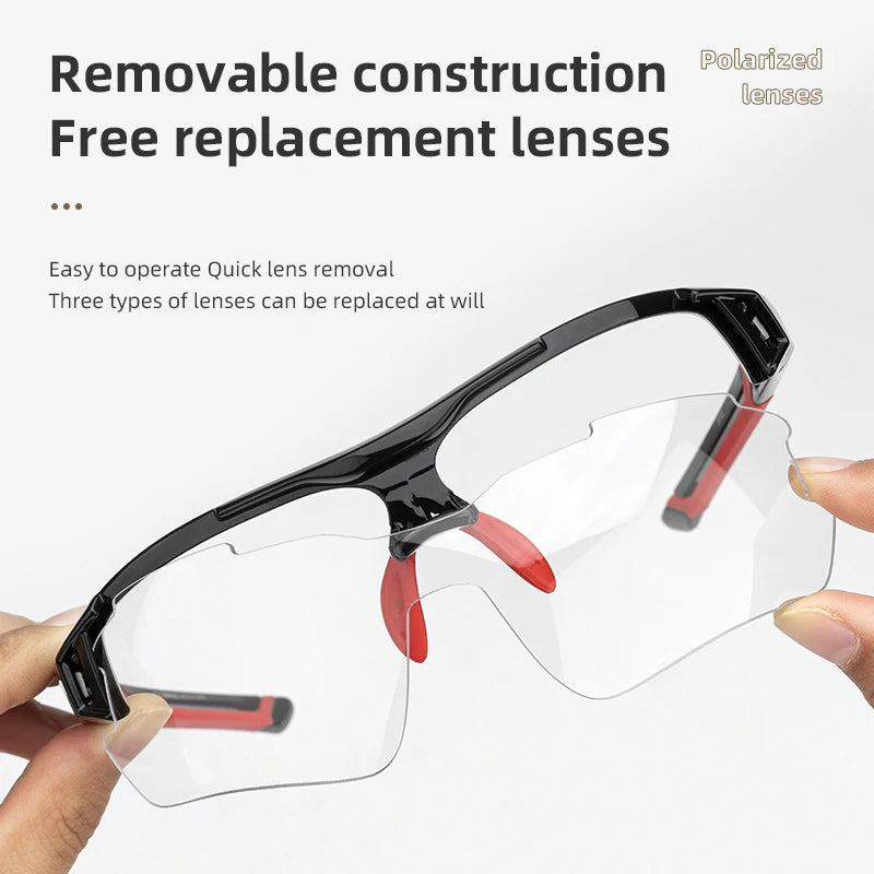 3 Lens Glasses Adjustable Polarized Sunglasses Eyewear Men Women Sports MTB Glasses