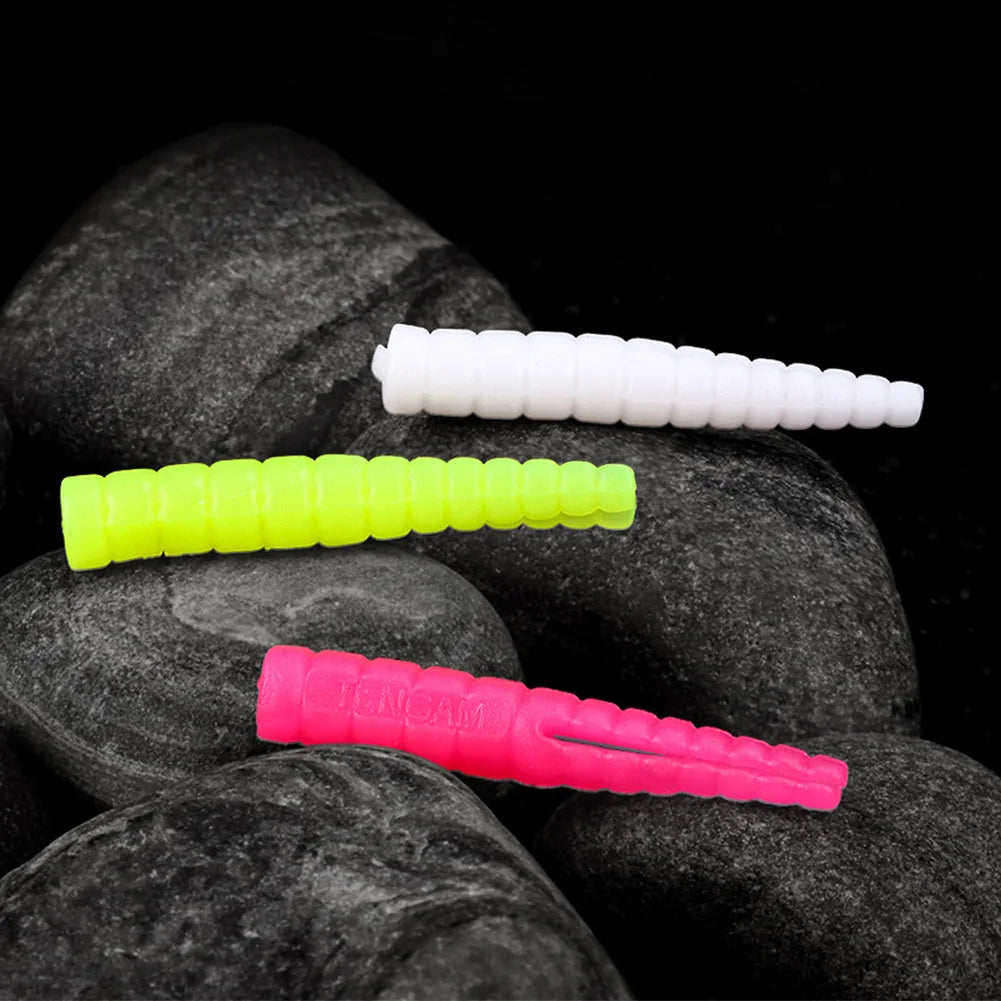 Silicone Artificial Bait Kit with Split Tail Grub Worms Jig Head Hooks for Seasonal Trout Crappie Panfish Fishing Accessories