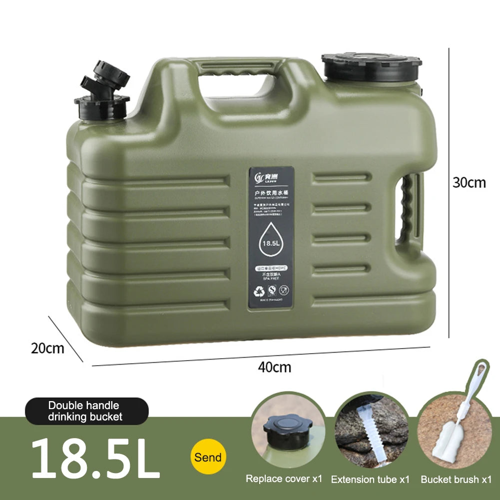 11/12/18/25L Outdoor Water Bin Large Capacity Portable Camping Water Carrier With Detachable Faucet for Camping Picnic Hiking