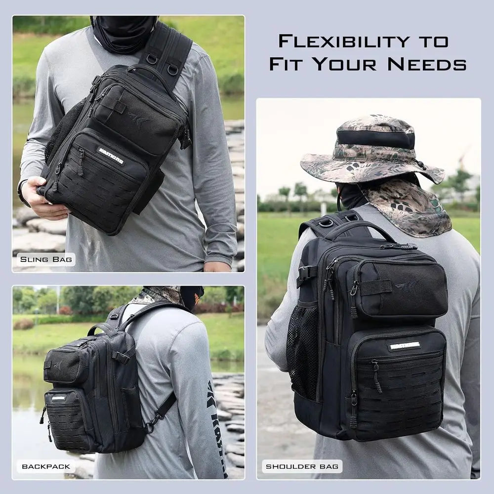 Lightweight Tactical Sling Backpack for Fishing Gear and Equipment