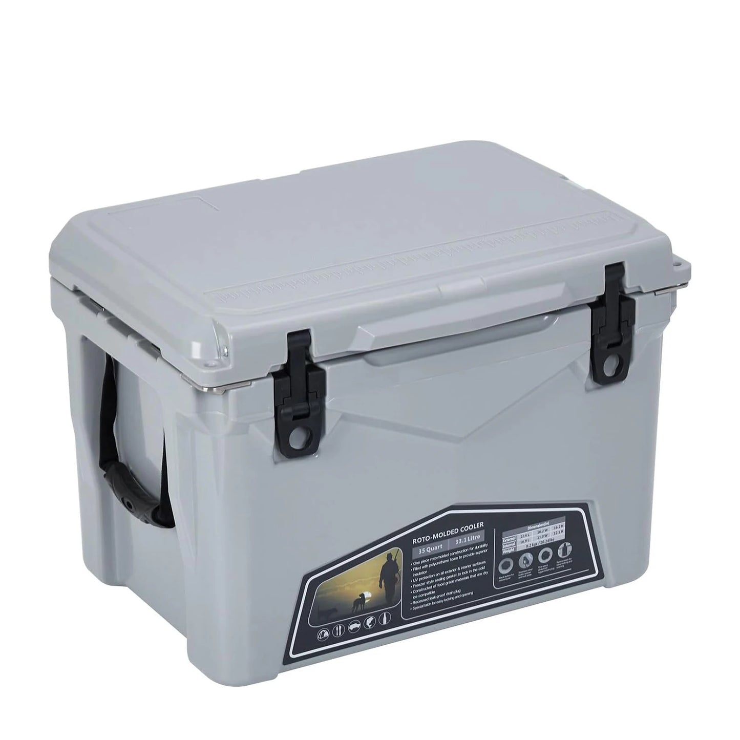 20L/25L/35L Portable Ice Cooler, Outdoor Heavy Duty Insulation Ice Chest for Drink Beverges Camping Fishing Picnic Barbecue